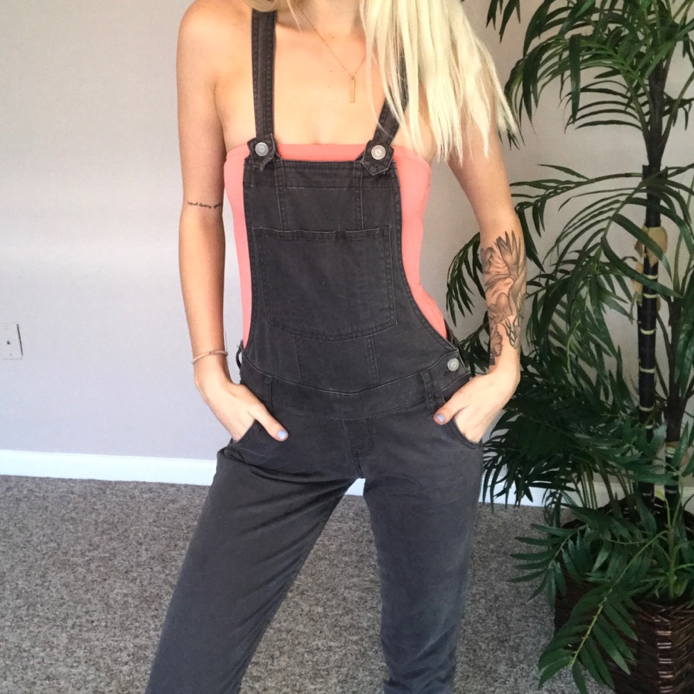 Grey Hollister overalls
